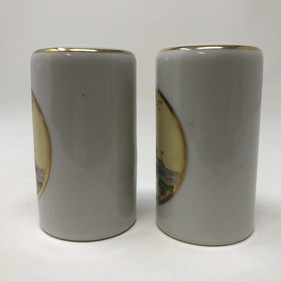 Washington DC Salt and Pepper Shaker Set Gold Trim 3"  Souvenir Made in Japan - Picture 2 of 8